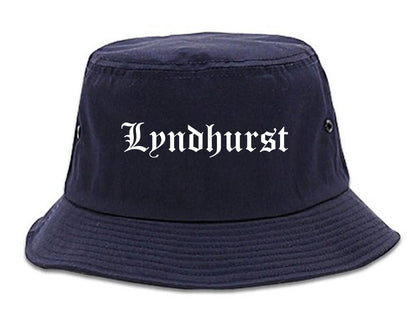 Lyndhurst Ohio OH Old English Mens Bucket Hat Navy Blue
