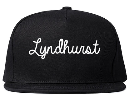 Lyndhurst Ohio OH Script Mens Snapback Hat Black