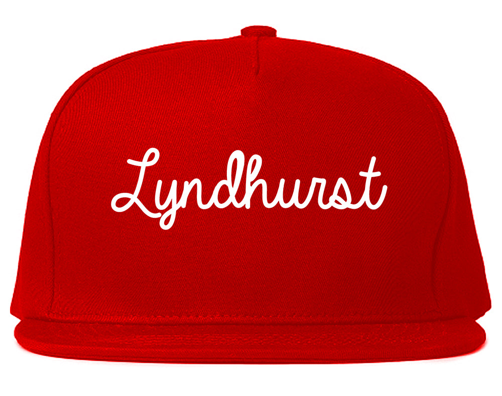 Lyndhurst Ohio OH Script Mens Snapback Hat Red