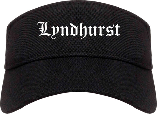 Lyndhurst Ohio OH Old English Mens Visor Cap Hat Black