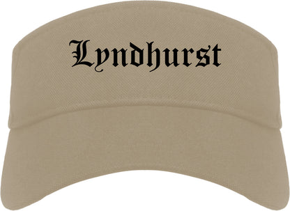 Lyndhurst Ohio OH Old English Mens Visor Cap Hat Khaki