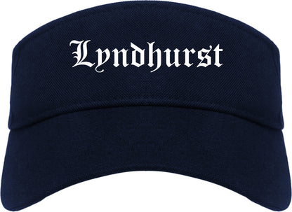 Lyndhurst Ohio OH Old English Mens Visor Cap Hat Navy Blue