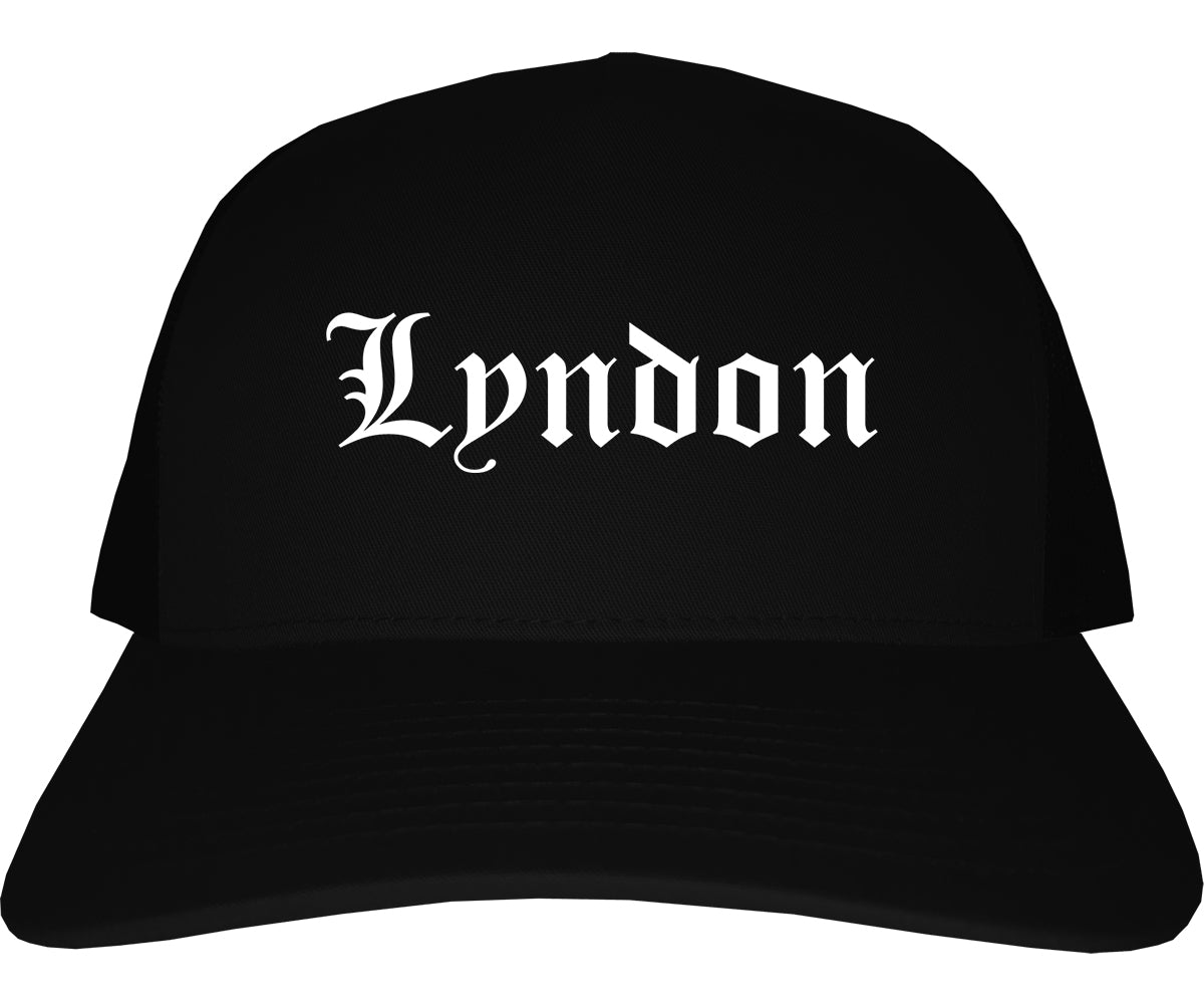 Lyndon Kentucky KY Old English Mens Trucker Hat Cap Black