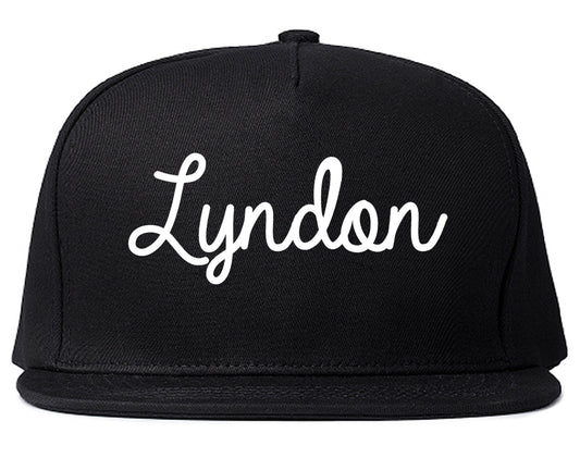 Lyndon Kentucky KY Script Mens Snapback Hat Black
