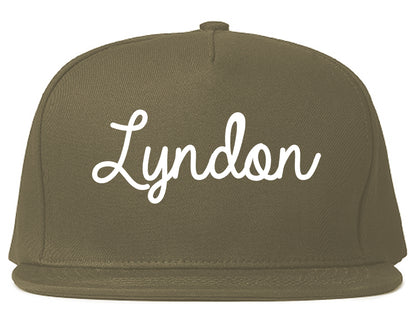 Lyndon Kentucky KY Script Mens Snapback Hat Grey