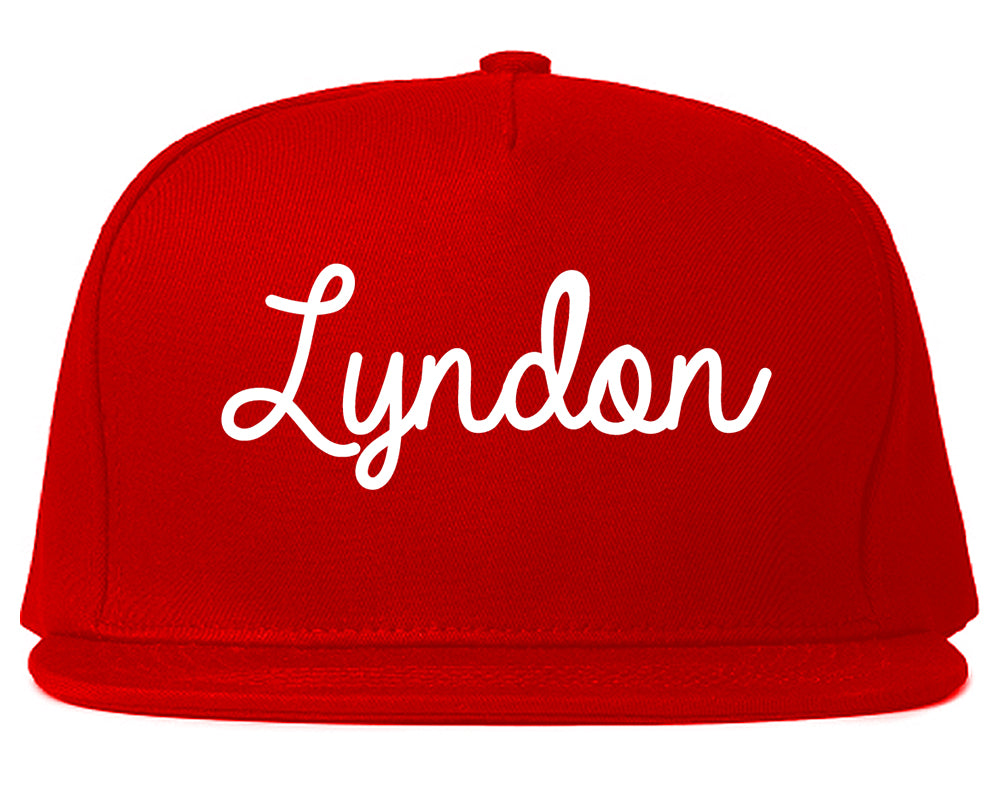 Lyndon Kentucky KY Script Mens Snapback Hat Red