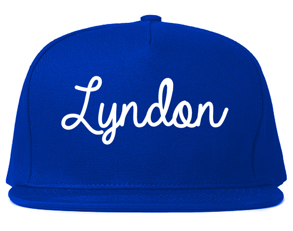 Lyndon Kentucky KY Script Mens Snapback Hat Royal Blue