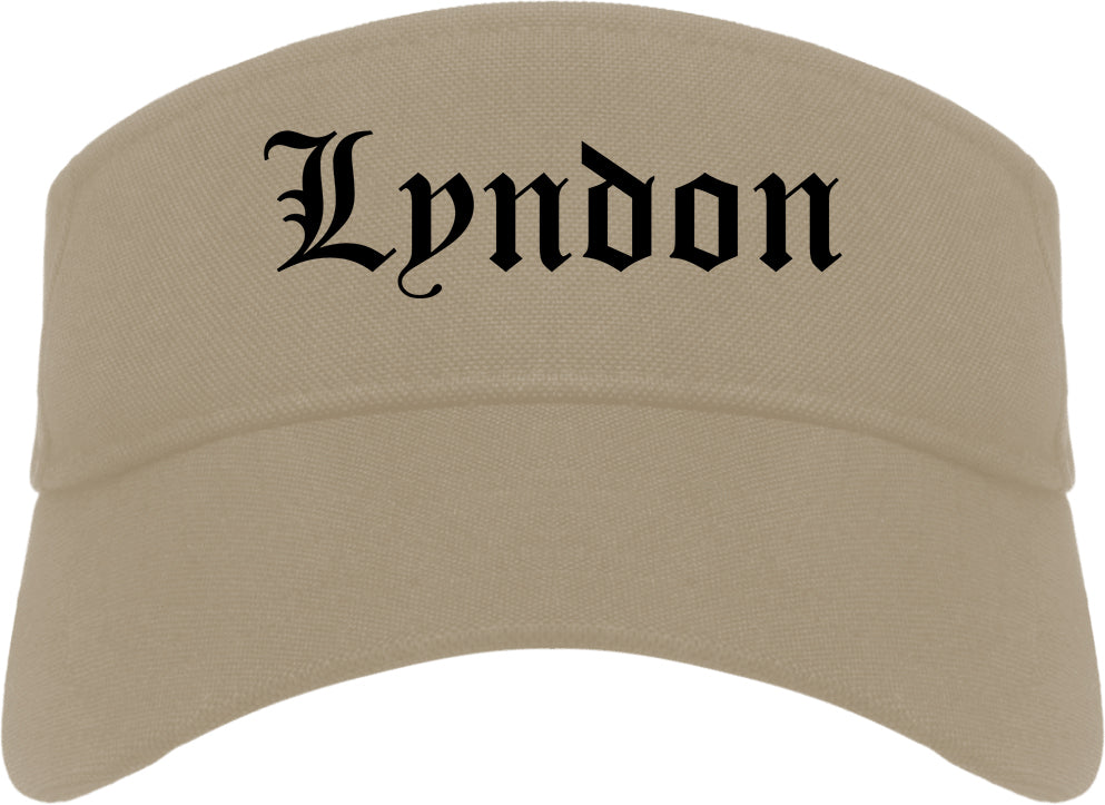 Lyndon Kentucky KY Old English Mens Visor Cap Hat Khaki