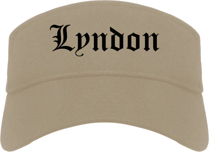 Lyndon Kentucky KY Old English Mens Visor Cap Hat Khaki