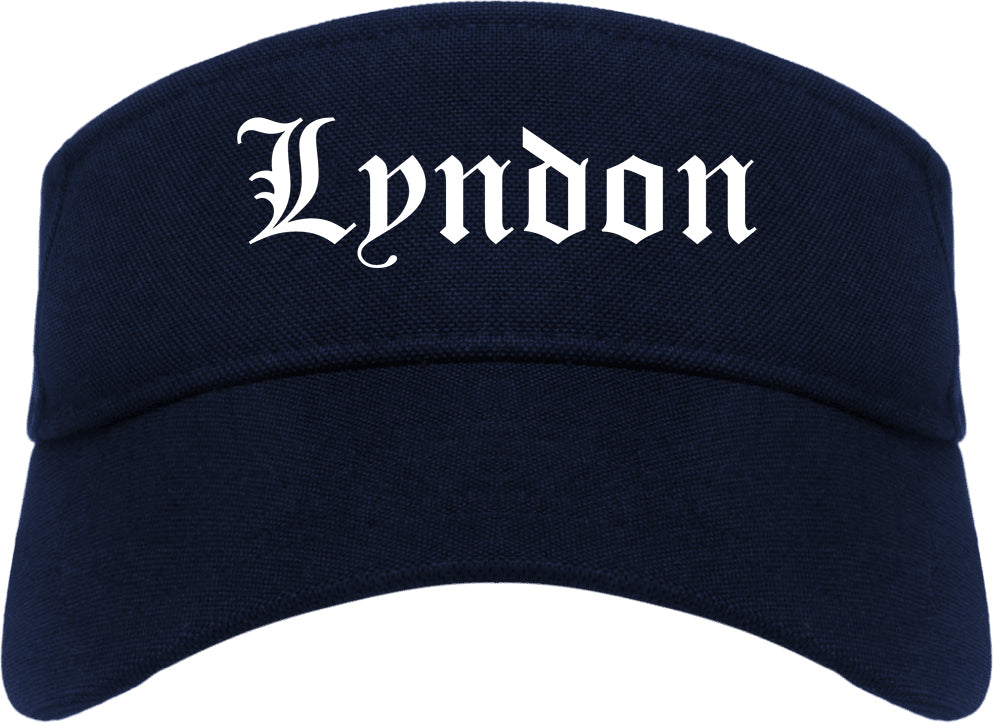 Lyndon Kentucky KY Old English Mens Visor Cap Hat Navy Blue