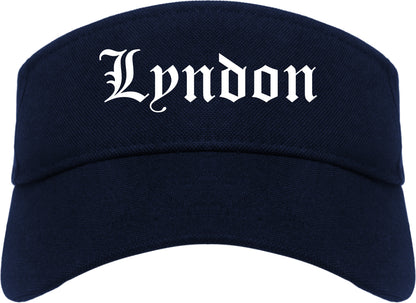 Lyndon Kentucky KY Old English Mens Visor Cap Hat Navy Blue