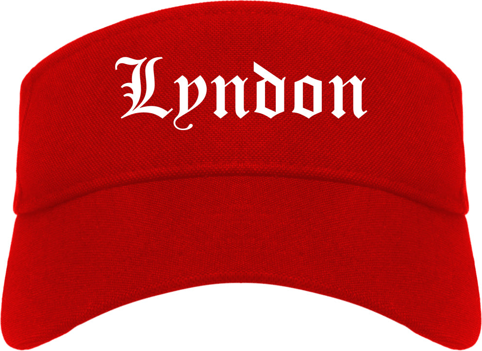 Lyndon Kentucky KY Old English Mens Visor Cap Hat Red