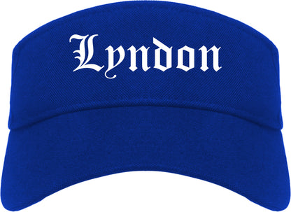 Lyndon Kentucky KY Old English Mens Visor Cap Hat Royal Blue