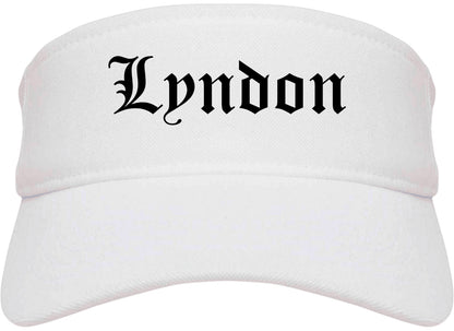 Lyndon Kentucky KY Old English Mens Visor Cap Hat White