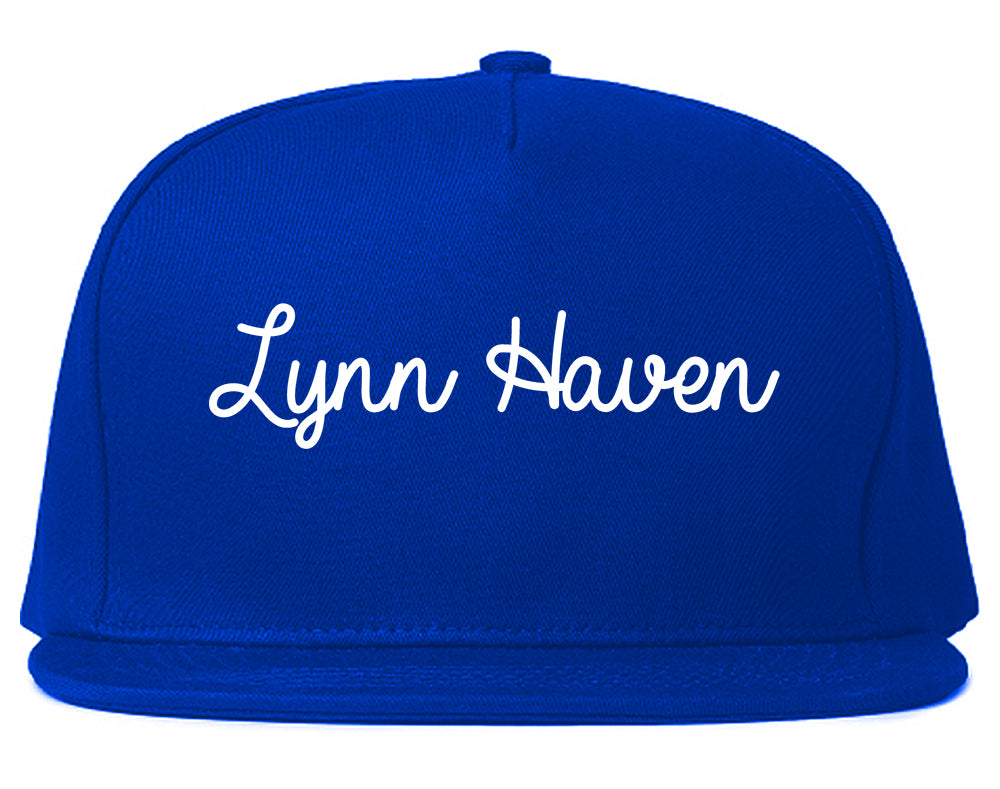 Lynn Haven Florida FL Script Mens Snapback Hat Royal Blue
