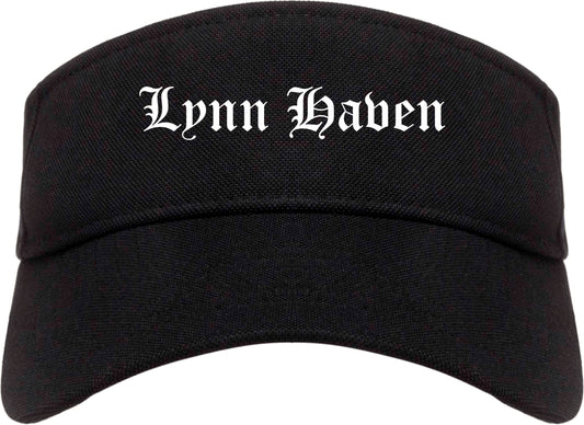 Lynn Haven Florida FL Old English Mens Visor Cap Hat Black