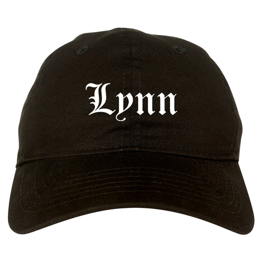 Lynn Massachusetts MA Old English Mens Dad Hat Baseball Cap Black
