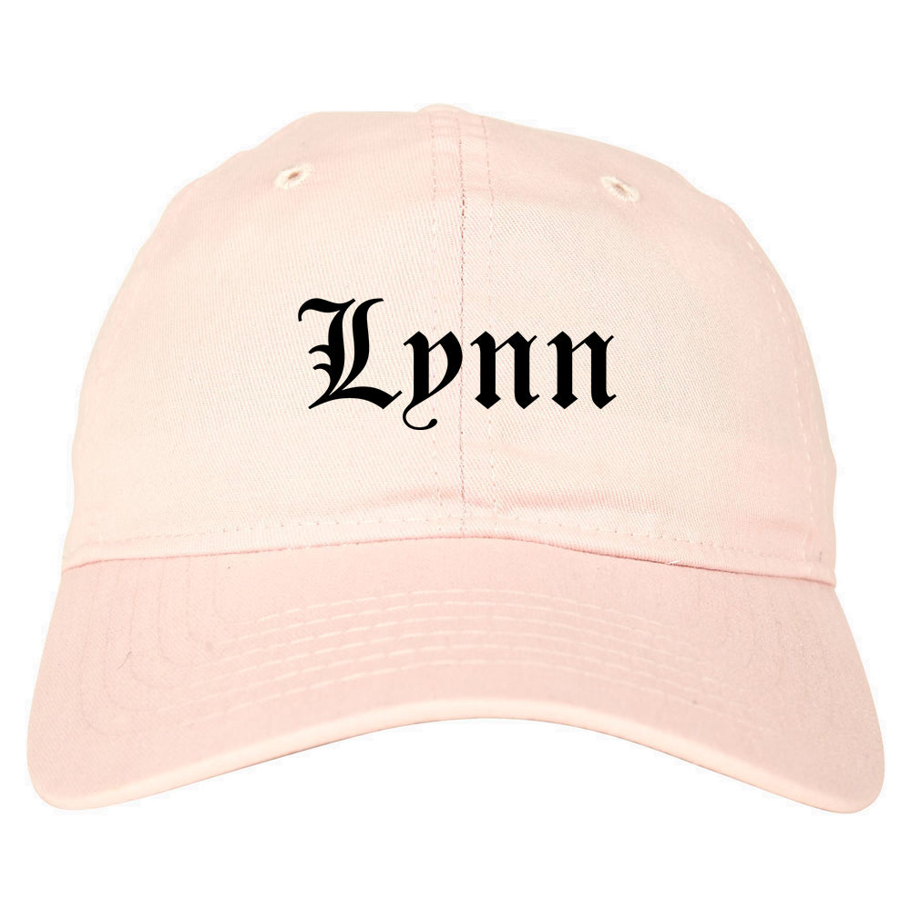 Lynn Massachusetts MA Old English Mens Dad Hat Baseball Cap Pink