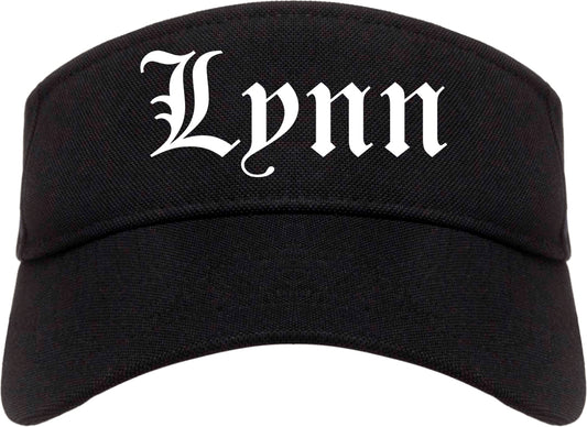 Lynn Massachusetts MA Old English Mens Visor Cap Hat Black