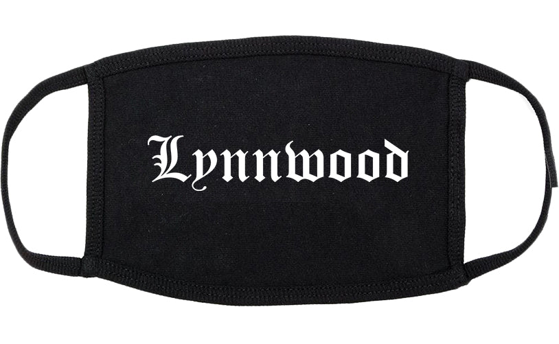 Lynnwood Washington WA Old English Cotton Face Mask Black