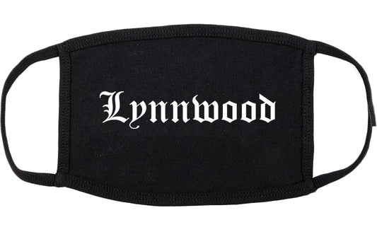 Lynnwood Washington WA Old English Cotton Face Mask Black
