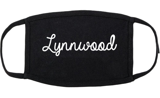 Lynnwood Washington WA Script Cotton Face Mask Black