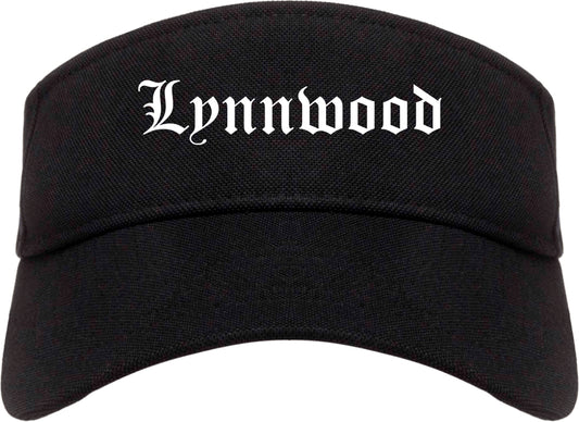 Lynnwood Washington WA Old English Mens Visor Cap Hat Black
