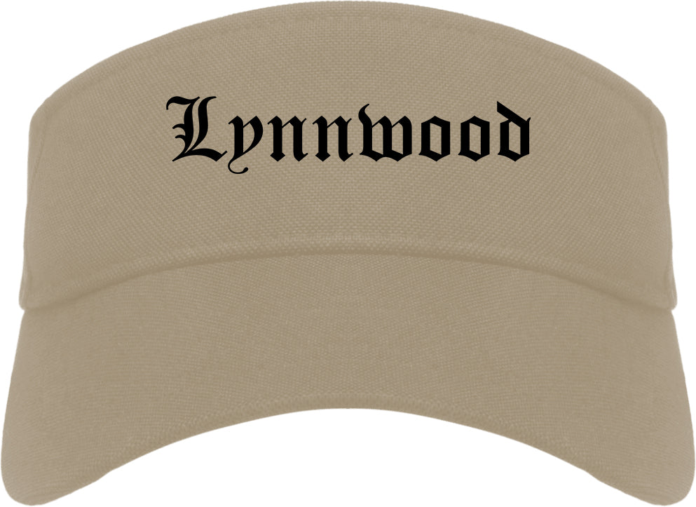 Lynnwood Washington WA Old English Mens Visor Cap Hat Khaki