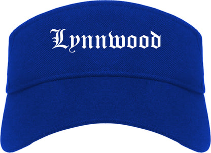 Lynnwood Washington WA Old English Mens Visor Cap Hat Royal Blue
