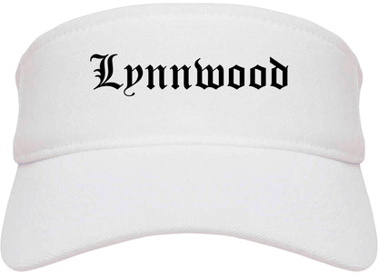 Lynnwood Washington WA Old English Mens Visor Cap Hat White