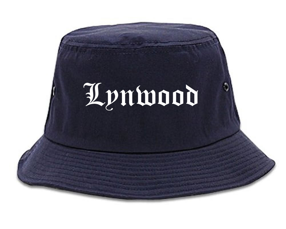 Lynwood California CA Old English Mens Bucket Hat Navy Blue