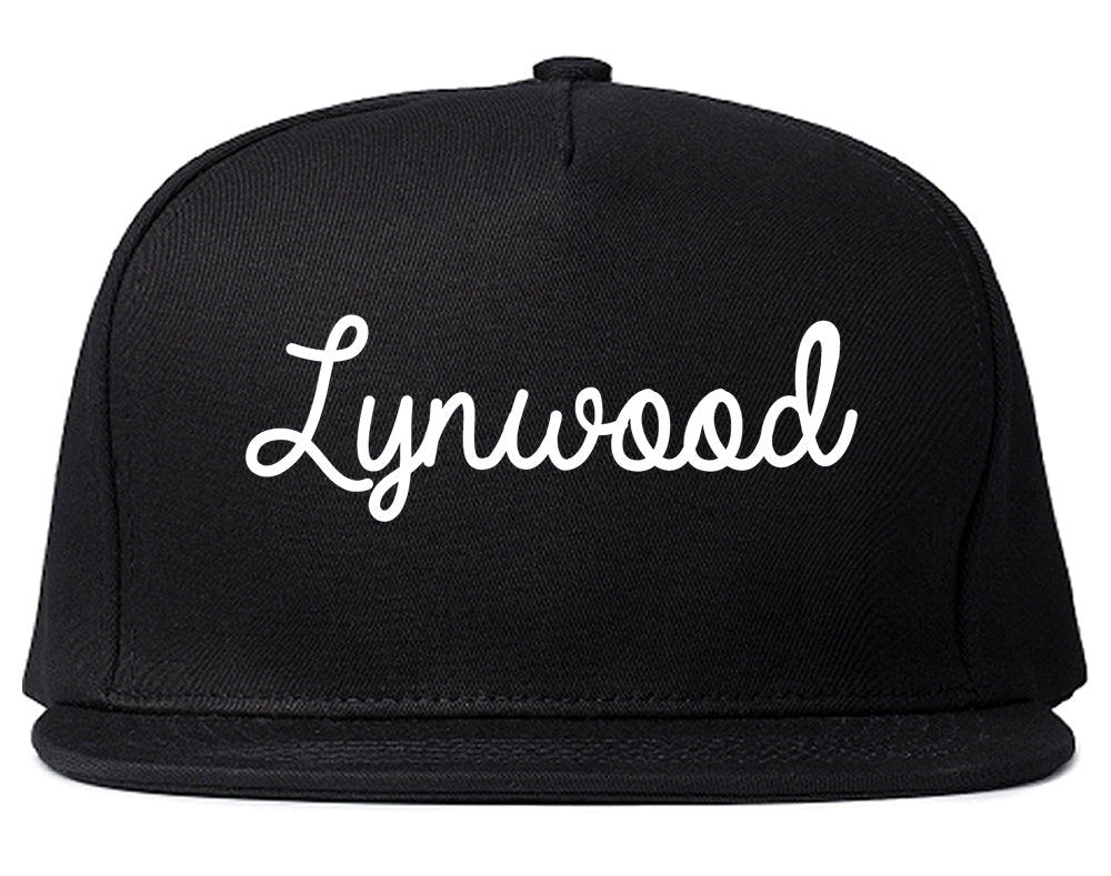 Lynwood California CA Script Mens Snapback Hat Black