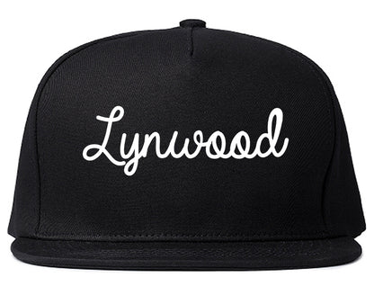 Lynwood California CA Script Mens Snapback Hat Black
