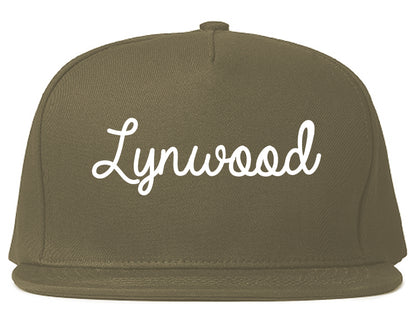 Lynwood California CA Script Mens Snapback Hat Grey