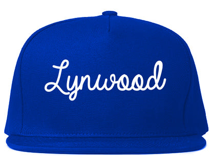 Lynwood California CA Script Mens Snapback Hat Royal Blue