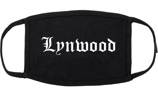 Lynwood Illinois IL Old English Cotton Face Mask Black