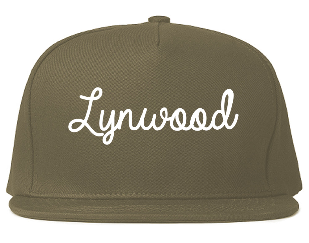 Lynwood Illinois IL Script Mens Snapback Hat Grey