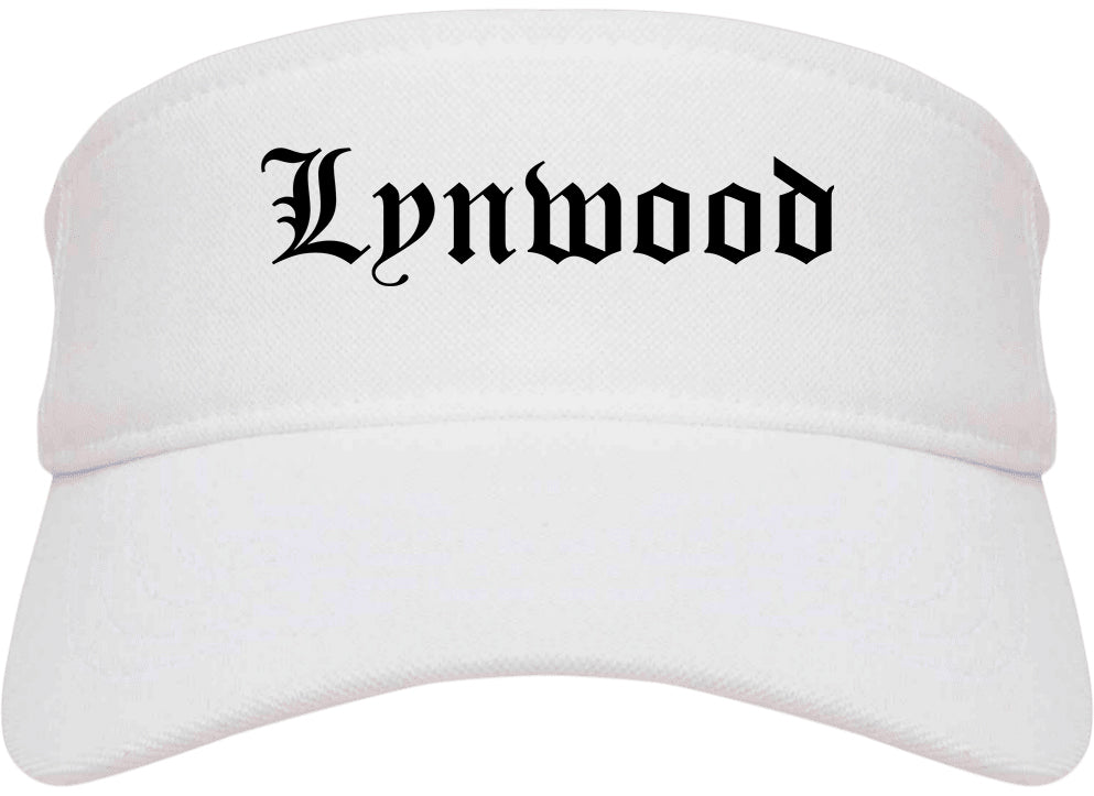 Lynwood Illinois IL Old English Mens Visor Cap Hat White