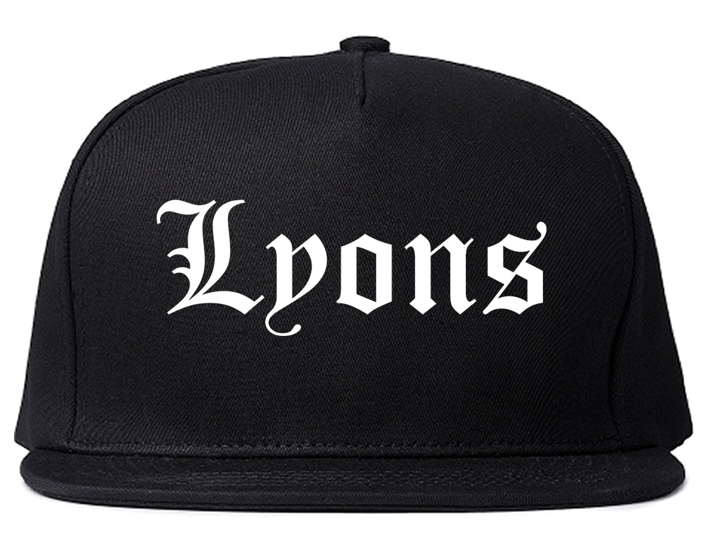 Lyons Georgia GA Old English Mens Snapback Hat Black
