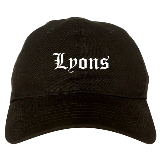 Lyons Georgia GA Old English Mens Dad Hat Baseball Cap Black