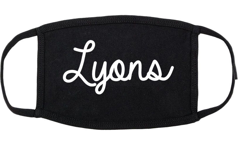 Lyons Illinois IL Script Cotton Face Mask Black