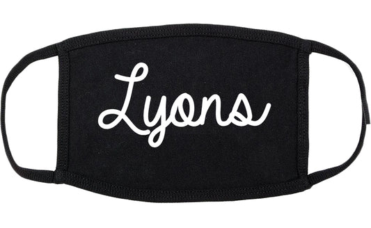 Lyons Illinois IL Script Cotton Face Mask Black