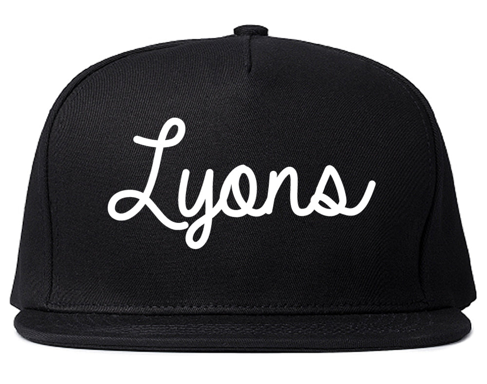 Lyons Illinois IL Script Mens Snapback Hat Black