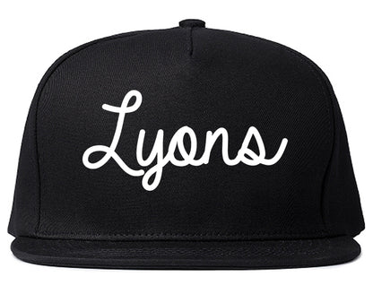 Lyons Illinois IL Script Mens Snapback Hat Black