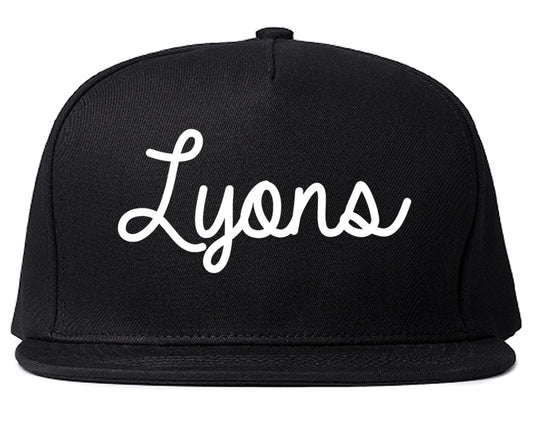 Lyons Illinois IL Script Mens Snapback Hat Black
