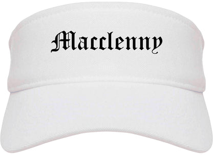 Macclenny Florida FL Old English Mens Visor Cap Hat White