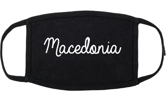 Macedonia Ohio OH Script Cotton Face Mask Black