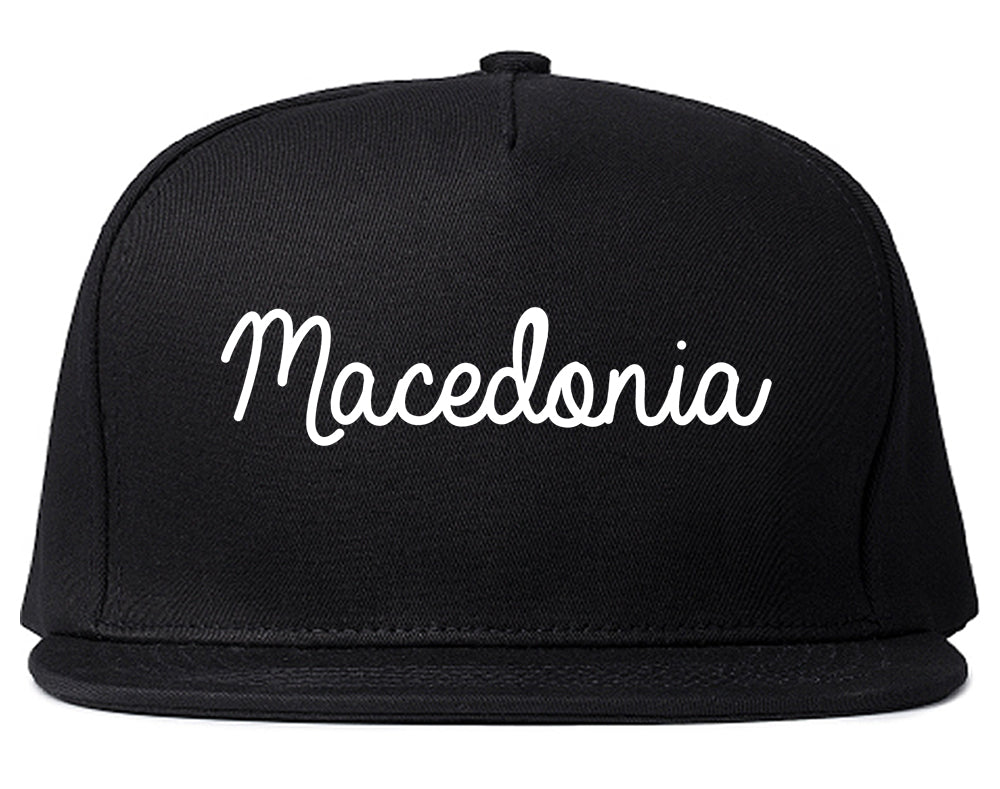 Macedonia Ohio OH Script Mens Snapback Hat Black