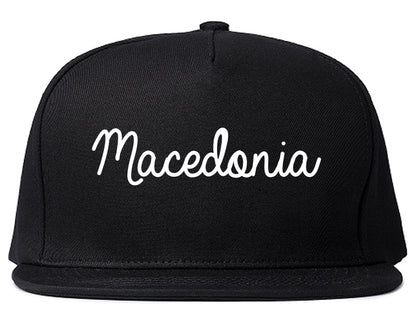 Macedonia Ohio OH Script Mens Snapback Hat Black