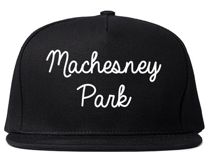 Machesney Park Illinois IL Script Mens Snapback Hat Black